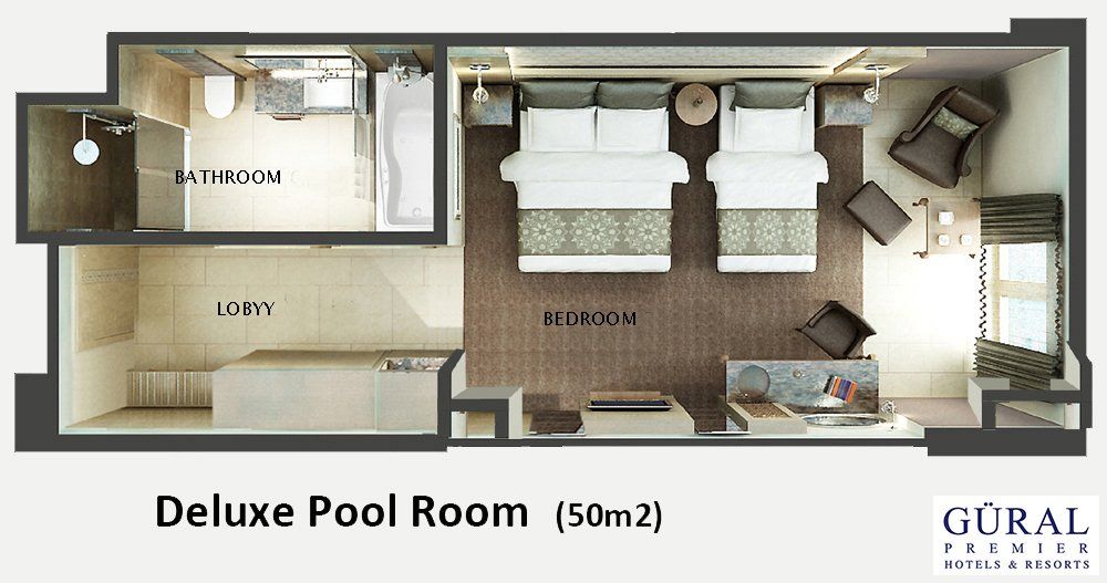 Plan Zimmeraufteilung Hotelzimmer